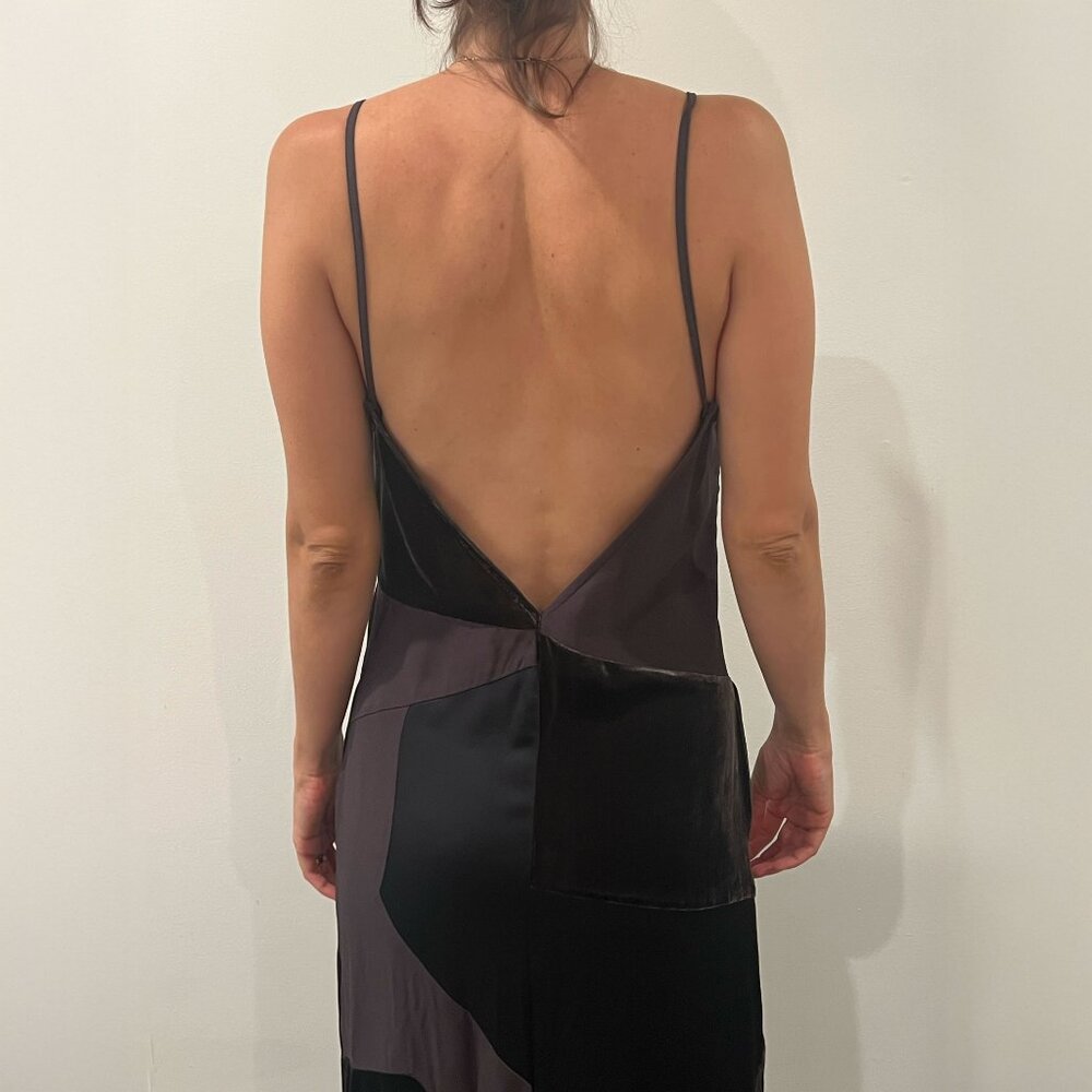 ZARA Studio AW21 Patchwork Velvet & Satin Slip Dress — Maxi, Spaghetti Straps, O - Picture 6 of 8
